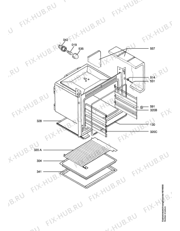 Взрыв-схема плиты (духовки) Aeg E43012-4-D - Схема узла Oven